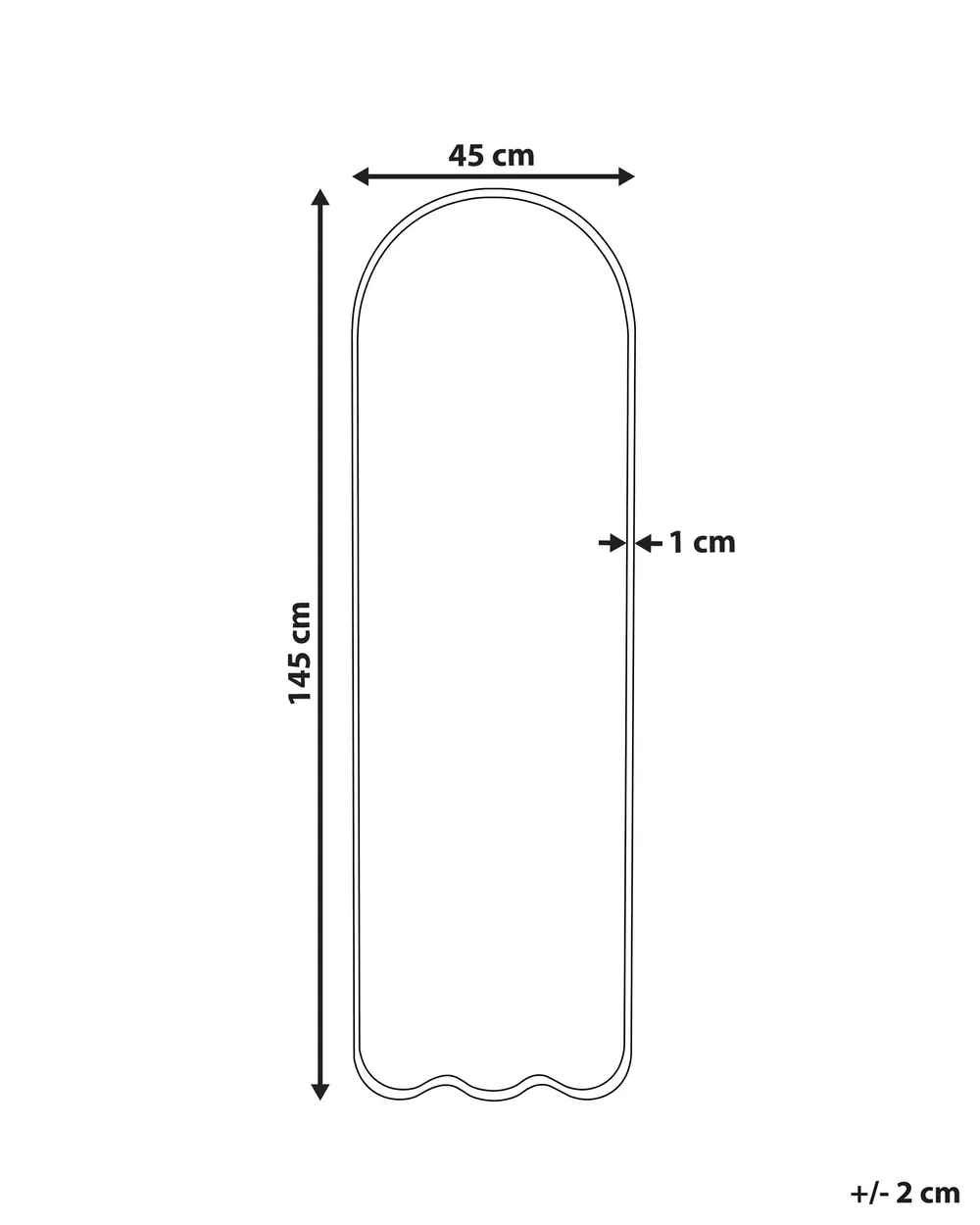 Wall Mirror BUSSY 45 cm 145 cm Metal Off-White_900676