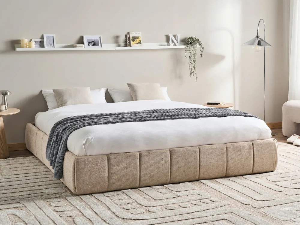 Ottoman Bed Beige GENAS Various Sizes