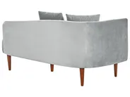 Left-Hand Chaise Longue CHAUMONT Velvet Light Grey_880879