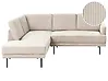 Corner Sofa BREDA Corduroy Beige Right Hand