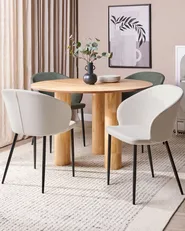 Set of 2 Dining Chairs MASON Light Beige_883546