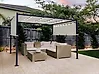 Paviljong LED PARGA 310 cm x 310 cm Metall Beige