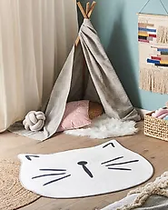 Barnmatta KITTY Vit ø 100 cm_1178525