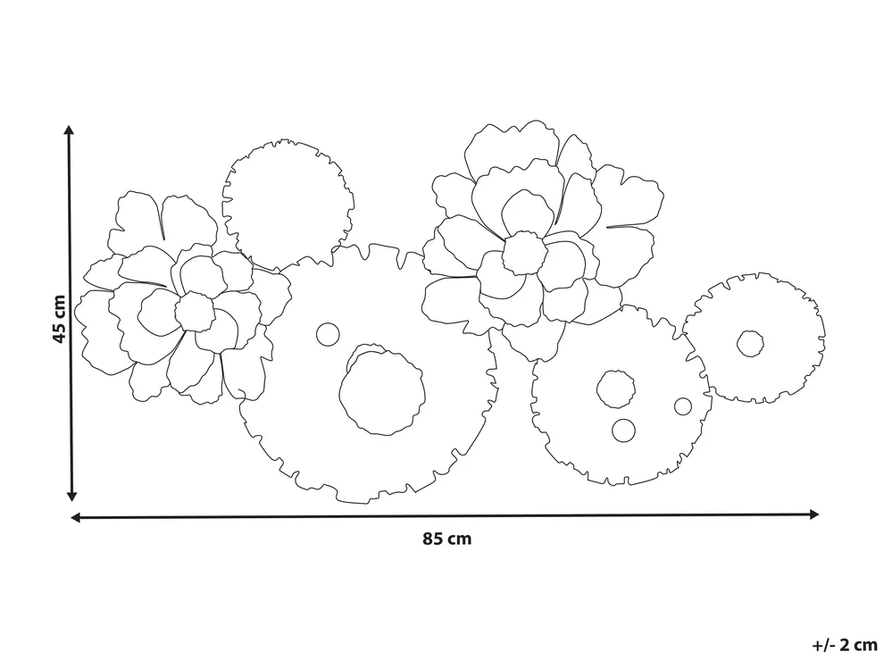 Wall Decor Flower GADOLINIUM Metal 45 cm Multicolour_1007399