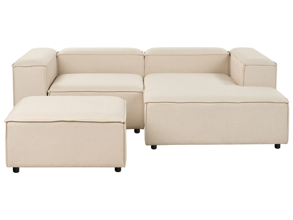 Modulär hörnsoffa 2-sits ARDAL med fotpall Beige Vänstervänd
