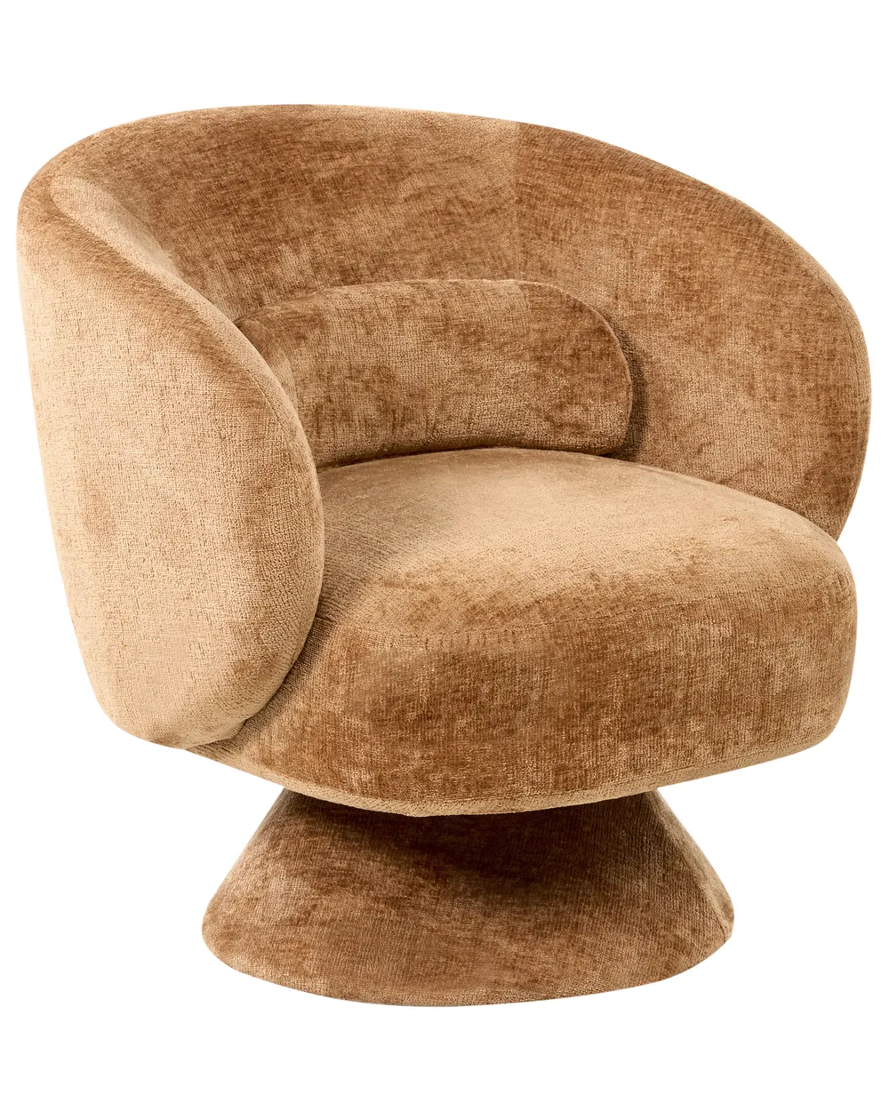 Swivel Armchair LIEKSA Chenille Golden Brown