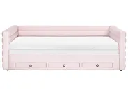 Dagbädd med förvaring Sammet MEUDON 90 x 200 cm Pastellrosa_1069122