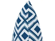 Set of 3 Outdoor Cushions DEUTZIA Geometric Pattern 45 x 45 cm Navy Blue_1124870