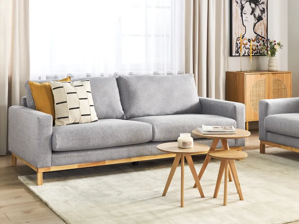 Sofa 3 Seater SIGGARD Fabric Grey