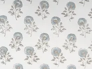 Set of 2 Decorative Cushions CORNUS 45 x 45 cm Cotton Blue Floral Pattern_839375
