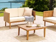 Trädgårdssoffbord BARATTI 70 cm 70 cm Akaciaträ Brun_830871