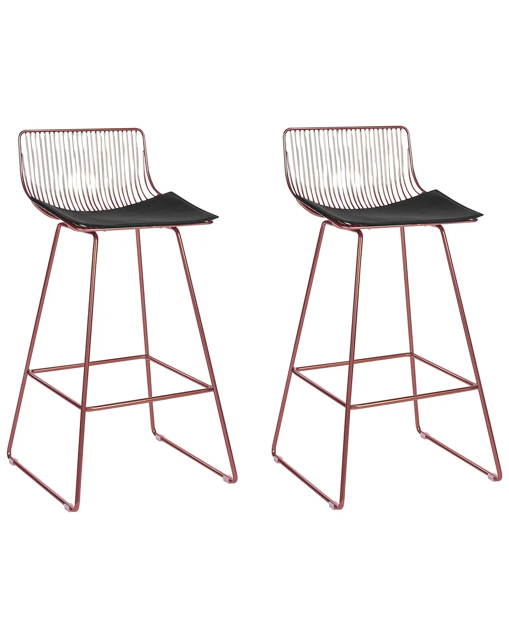 Set med 2 barstolar FREDONIA Metall Roséguld_868347