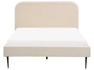 Bed Boucle FLAYAT 140 x 200 cm (EU Double) Light Beige_882699