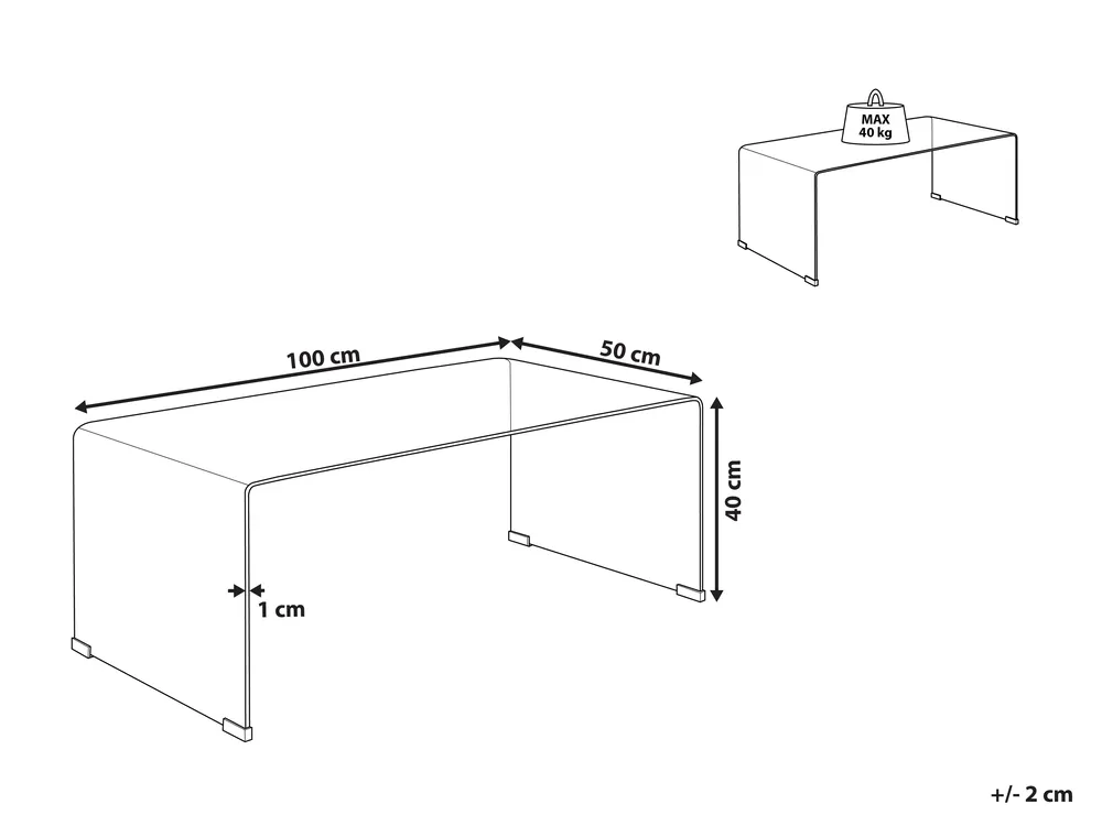 Coffee Table KENDALL Tempered Glass Black_953566