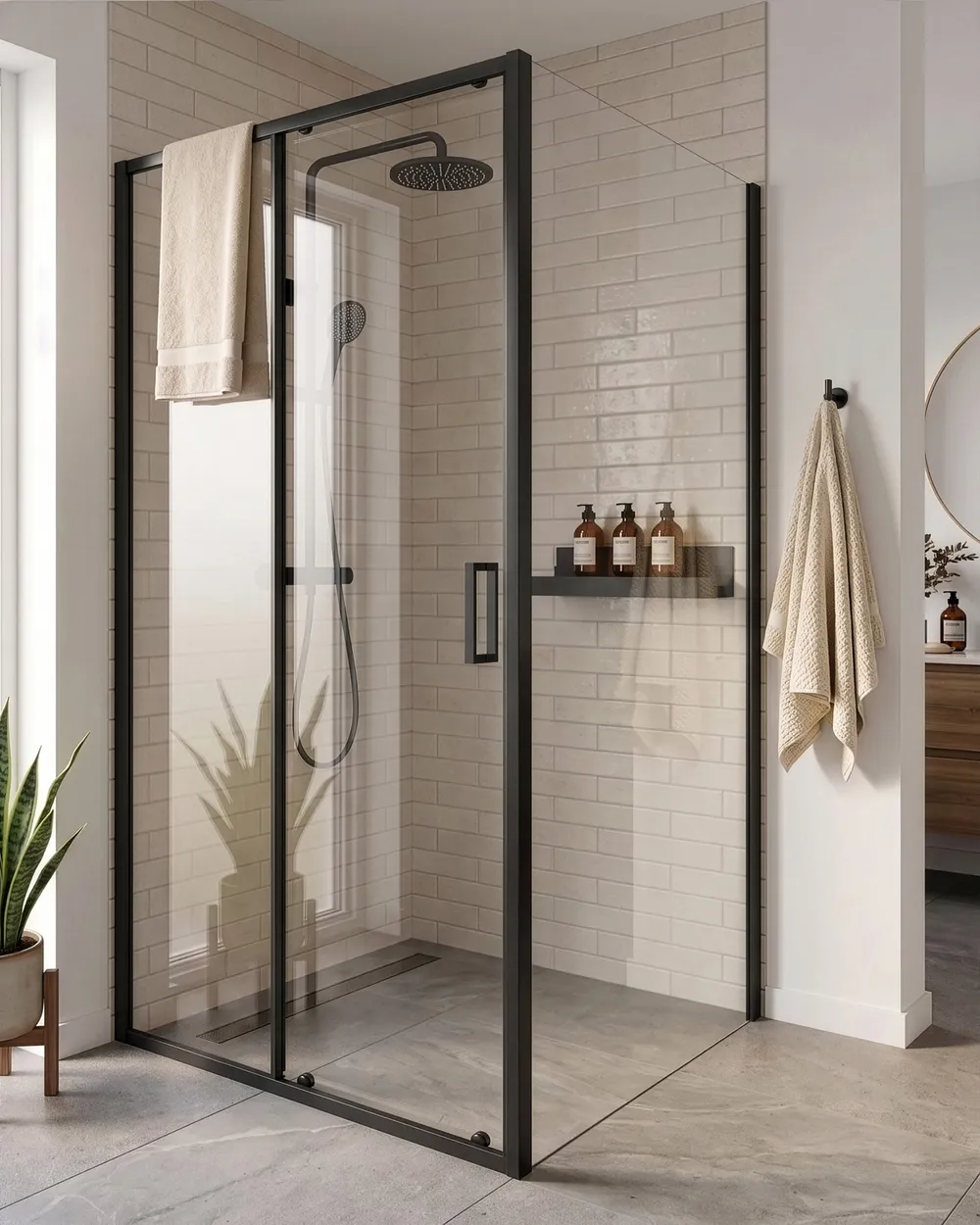 Shower Enclosure LANGUI 900 x 1200 x 1900 mm Black