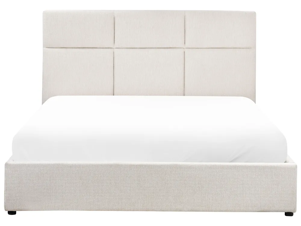 Ottoman Bed LAGORD Fabric Off-White 160 x 200 cm (EU King Size)_971931