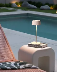 Trådlös LED-bordslampa GUDER med dimmer Metall Beige_1042258