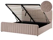 Säng med förvaring LUNAN Bouclé Taupe 180 x 200 cm_1048583