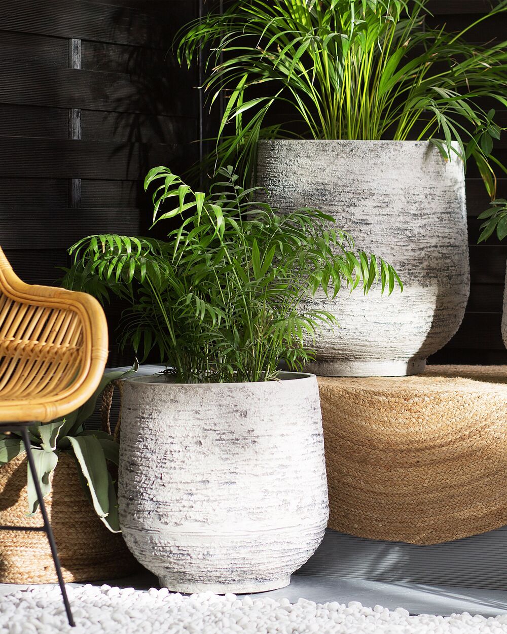 Plant Pot DIONI 48 cm Light Grey