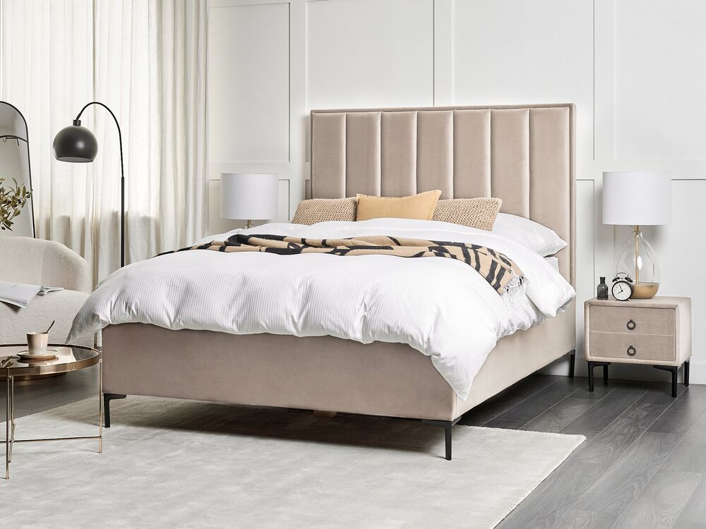 Sovrumsset SEZANNE Sammet Taupe 140 x 200 cm