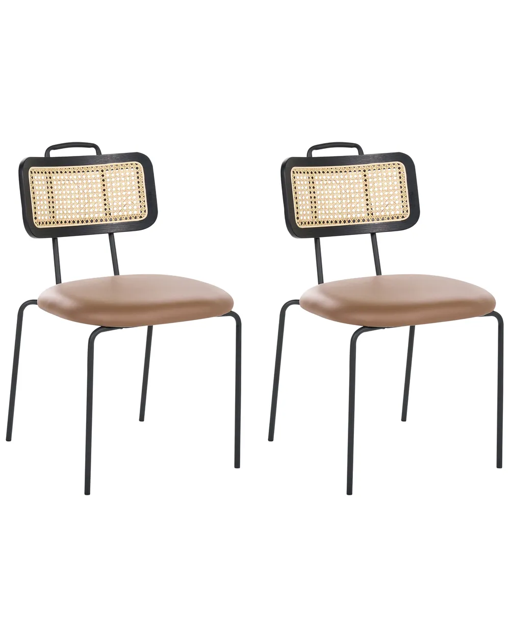 Set of 2 Dining Chairs ADELANTO Metal Brown