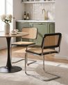 Set of 2 Dining Chairs CORDOVA Rattan Black