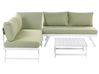Garden Corner Sofa with Table 5 Seater COCCORINO Metal Green