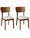 Ruokatuolisetti 2 kpl MINIER Puu Tummanruskea/beige