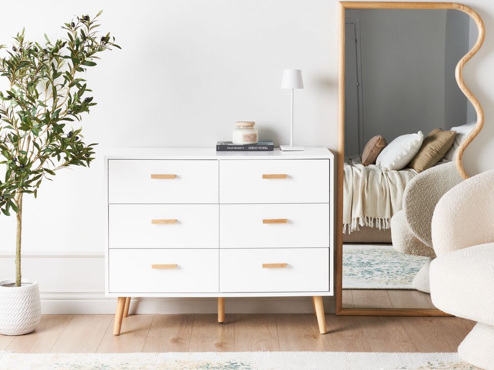 Kommode med 6 skuffer NEWARK Hvit