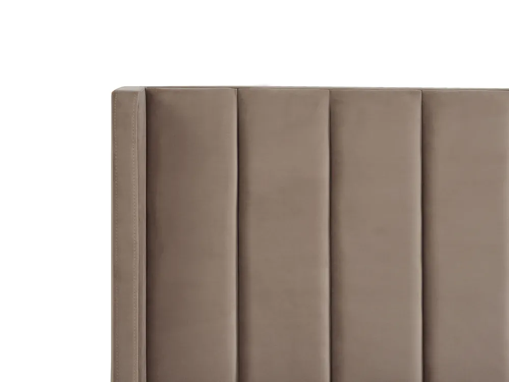 Bed Velvet VILLETTE 160 x 200 cm (EU King Size) Taupe_885603