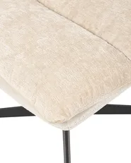 Swivel Armchair TOVIK with Footstool Chenille Light Beige_923367