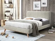 Säng med lamellram Chenille TALENCE 160 x 200 cm Ljusbeige_732362