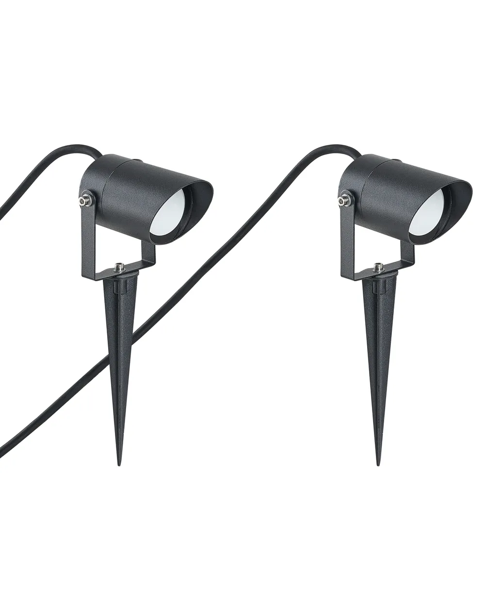 Set of 2 Outdoor Spike Lights LUSSA LED Black