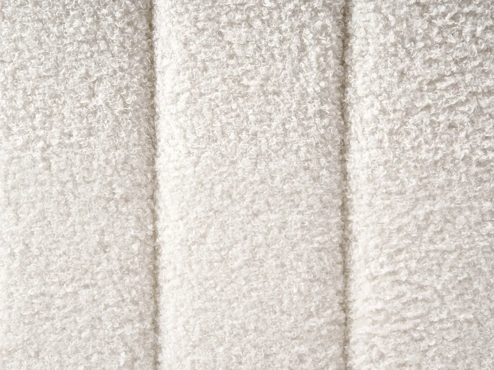 Säng med lamellram Bouclé LUNAN 120 x 200 cm Off-White_1025663