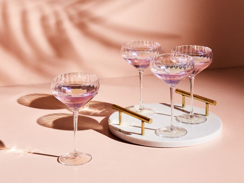 Sett med 4 champagneskåler MORGANITE 300 ml Gjennomsiktig