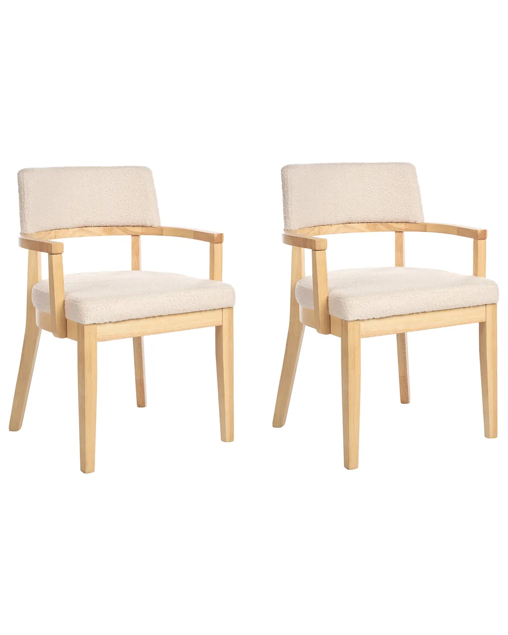 Set of 2 Dining Chairs DALBO Boucle Light Brown/ Beige_949240
