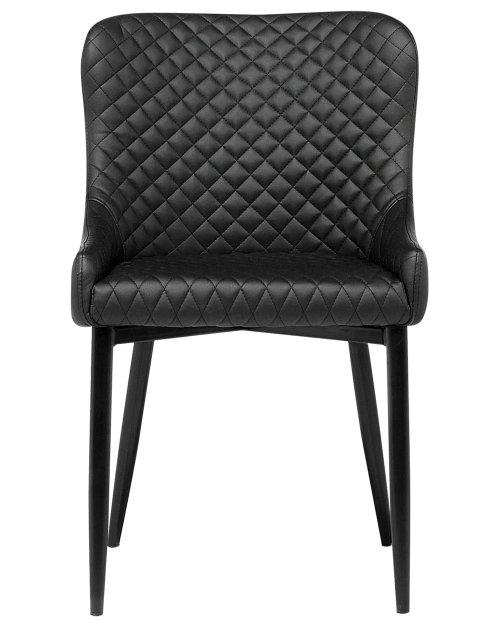 Set of 2 Dining Chairs SOLANO Faux Leather Black_703294