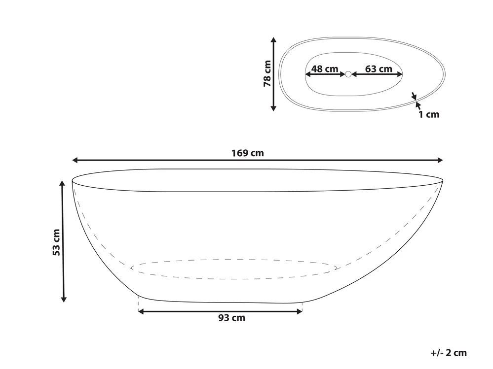 Freestanding Bathtub BLANCARENA 1700 x 780 mm Green_891381