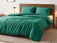 Duvet Cover Set PARKROSE 220 x 240 cm Sateen Cotton Green_1184147