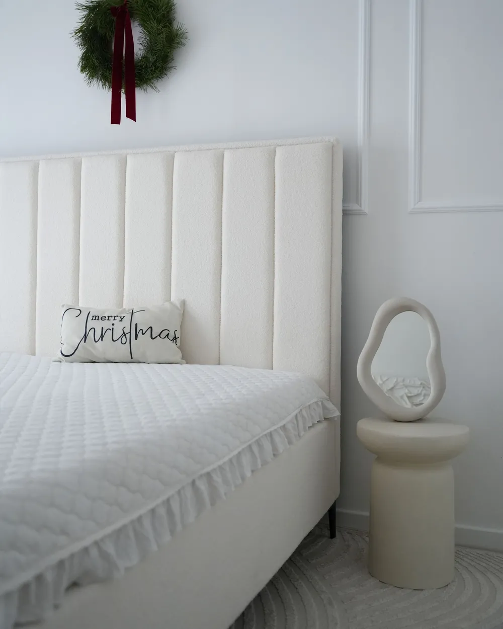 Ottoman Bed SEZANNE Boucle Off-White 180 x 200 cm (EU Super King)_967206