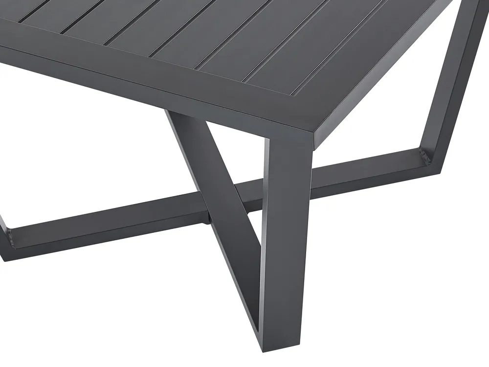 Garden Corner Sofa with Table 5 Seater VIZZINI Metal Grey_798492