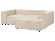 Modular Corner Sofa 2 Seater ARDAL with Ottoman Fabric Beige Left Hand_947804