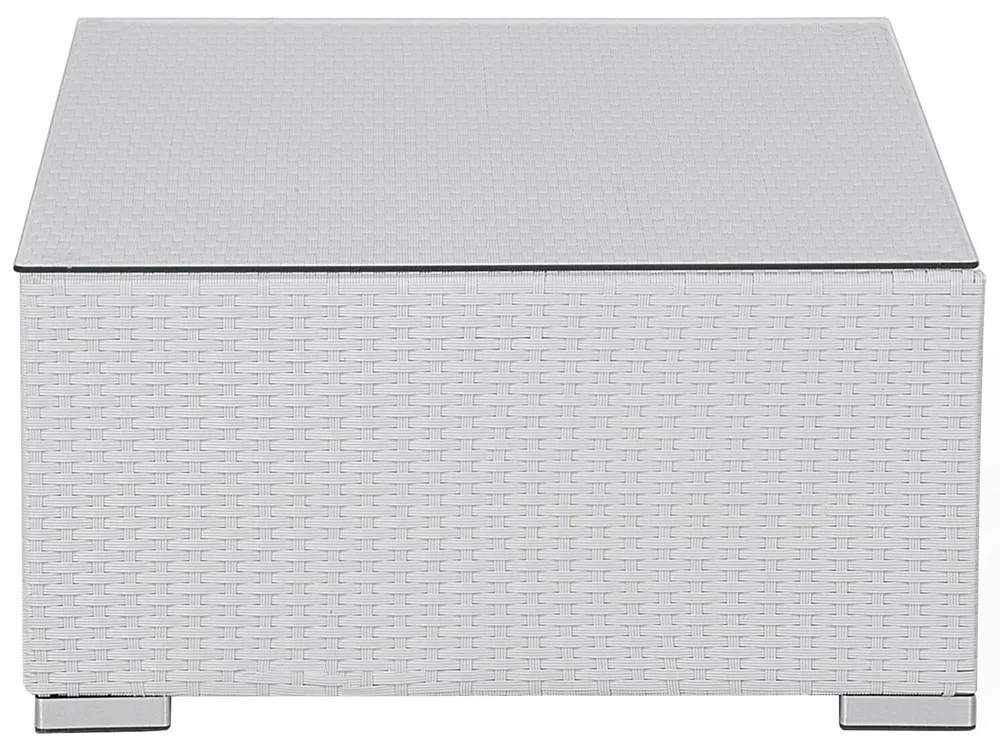 Ulkosohvaryhmä pöydällä 8-istuttava XXL modulaarinen Polyrottinki Valkoinen Oikea_705602