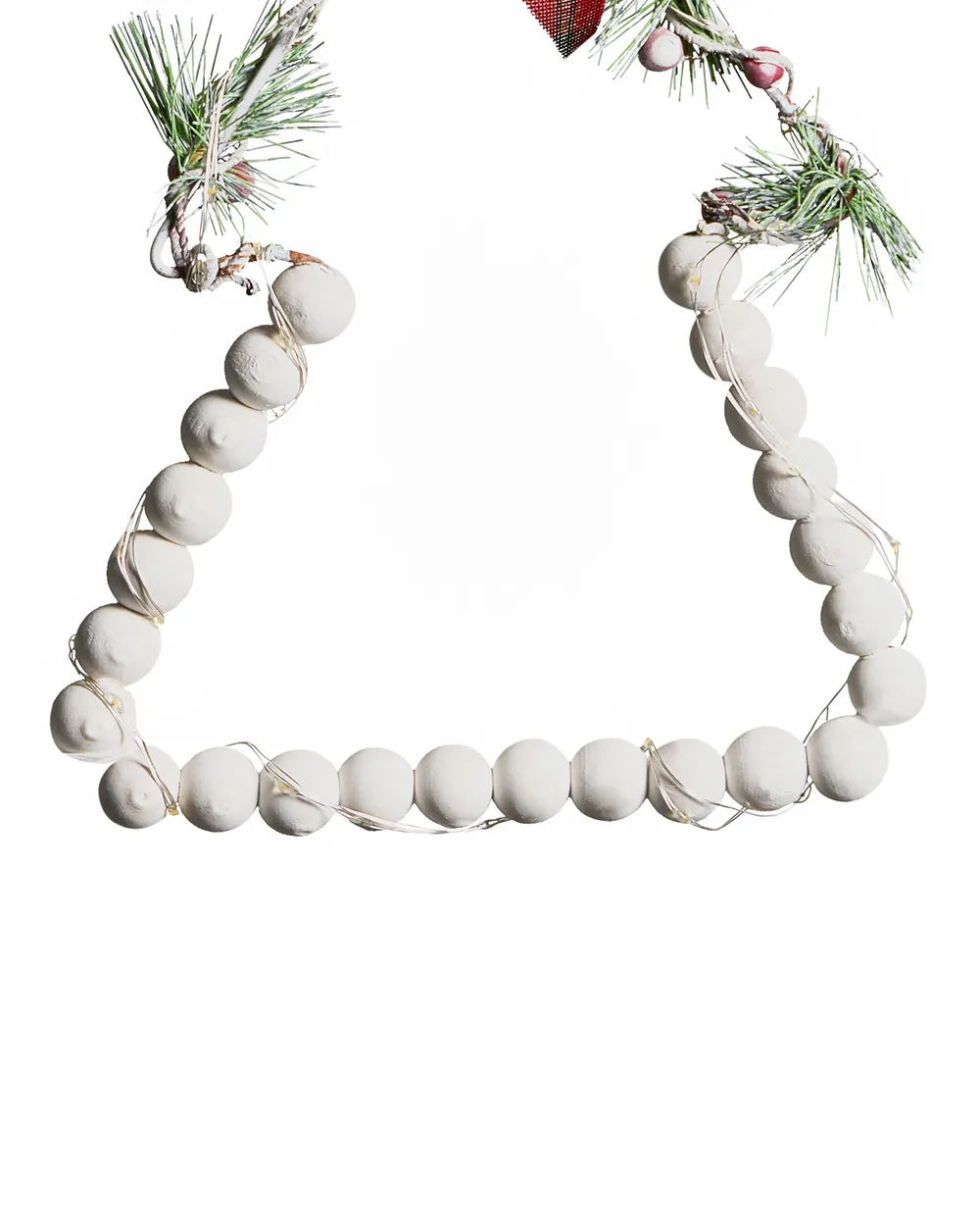 Set med 3 juldekorationer LED KYVESI 20/25/30 cm Julgran Vit_1027964