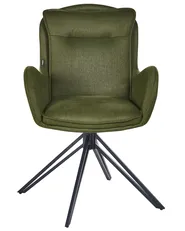 Set of 2 Dining Chairs Swivel AVELAR Fabric Dark Green_945707