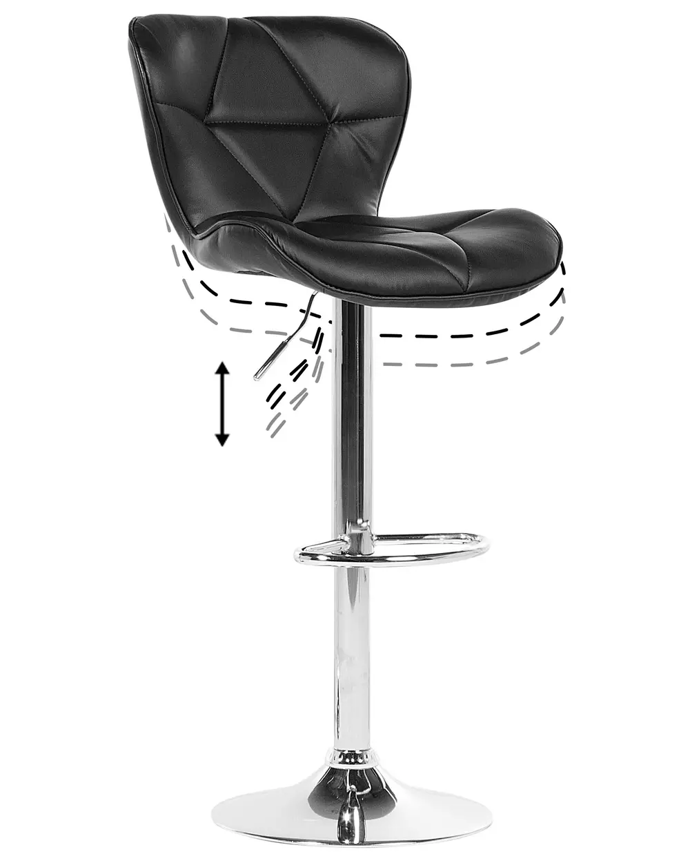 Set of 2 Bar Chairs VALETTA Swivel Faux Leather Black_862832