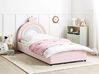 Kids Ottoman Bed GRISETOT Velvet Pink 90 x 200 cm (EU Single)