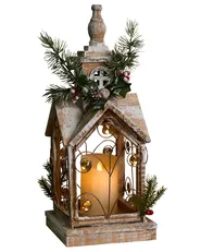 LED-lyhty SYVANSI 46 cm Jouluinen Vaaleanruskea_1028117