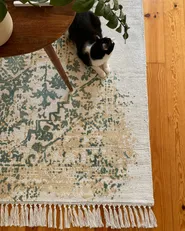Rug BOYALI Dark Green 80 x 150 cm Viscose_983219