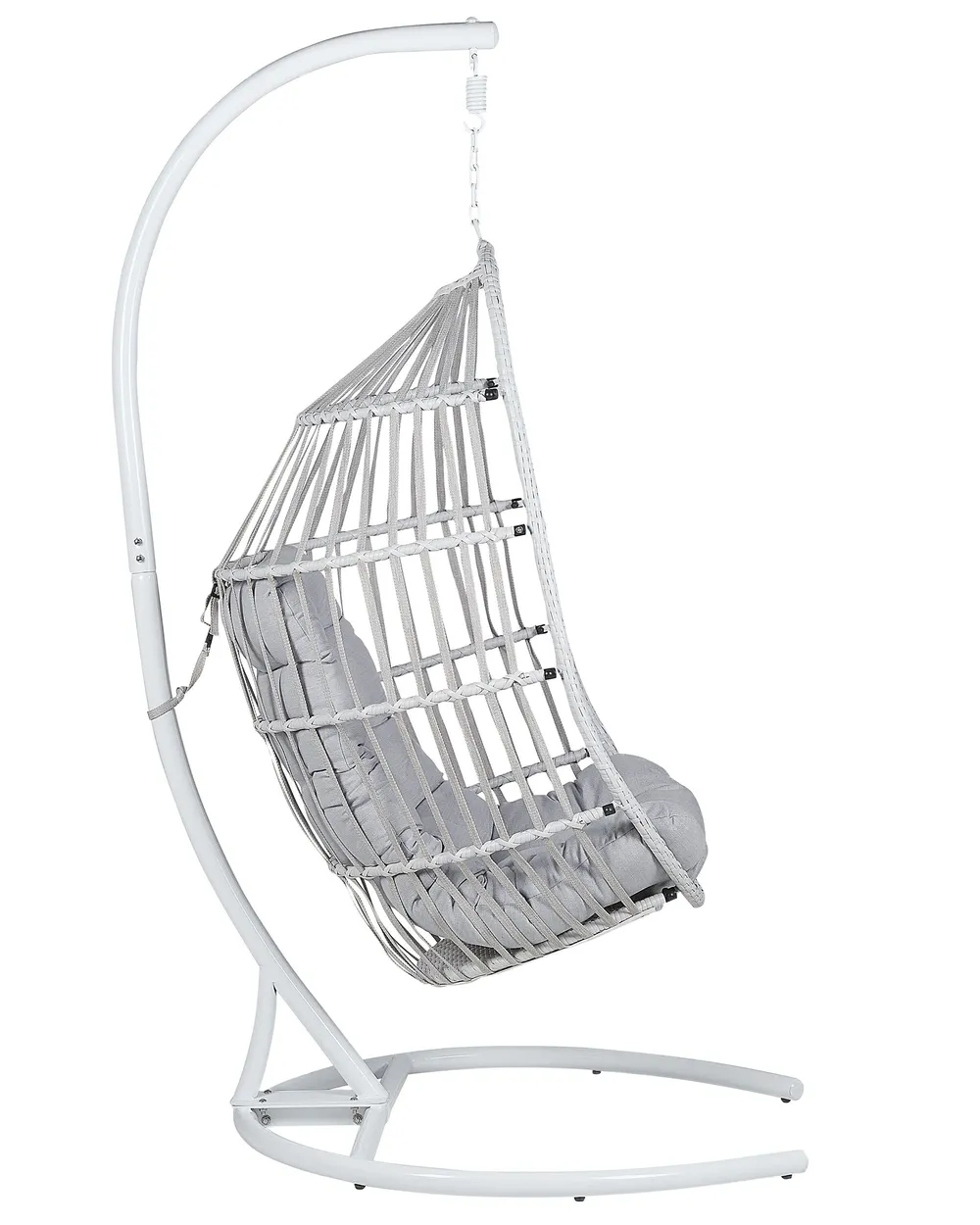 Hanging Chair with Stand SESIA PE Rattan Light Grey_806061